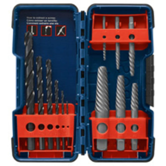 Bosch BSPE6D 12 pc. High-Carbon Steel Spiral Flute Screw Extractor Set
