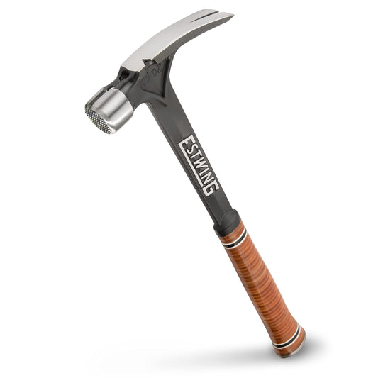 ESTWING Ultra Series Hammer - 19 oz Rip Claw Framing Hammer with Milled Face & Genuine Leather Grip - E19SM