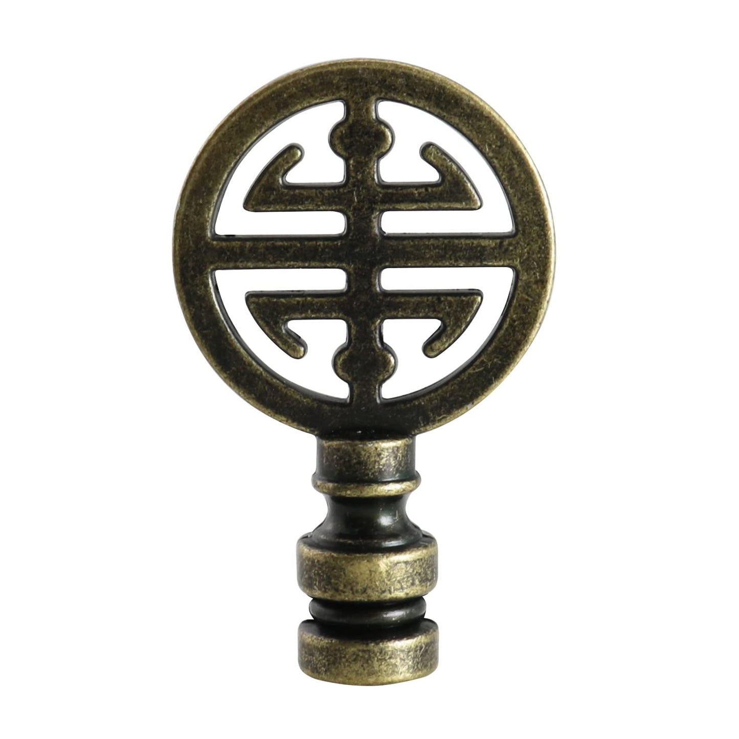 DGBRSM Brass Lamp Finial Oriental Lamp Shade Finial for Lampshade Top, Happiness Symbol Lamp Shade Decorative Lamp Top (Antique Brass)
