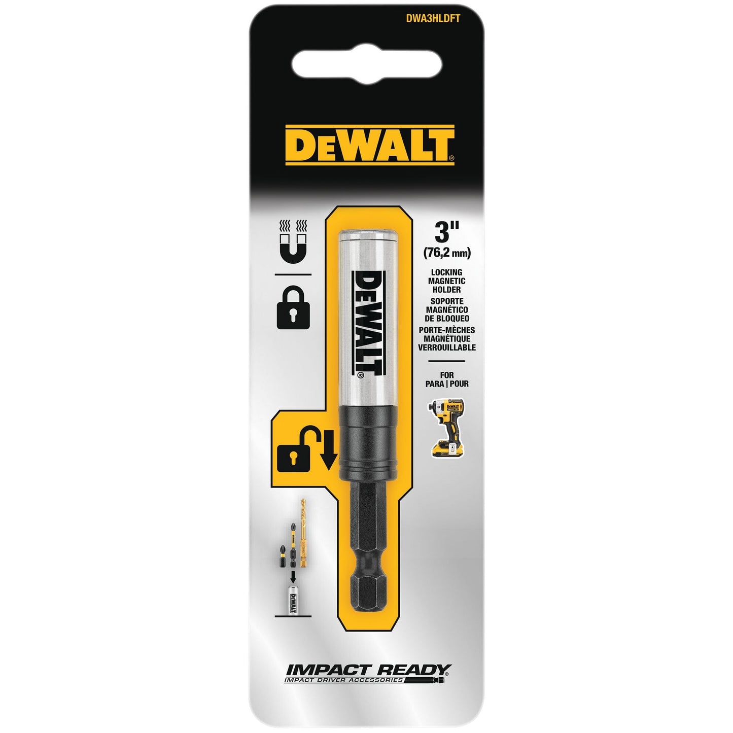 DEWALT Bit Holder, 3-in-1, Impact Ready (DWA3HLDFT)