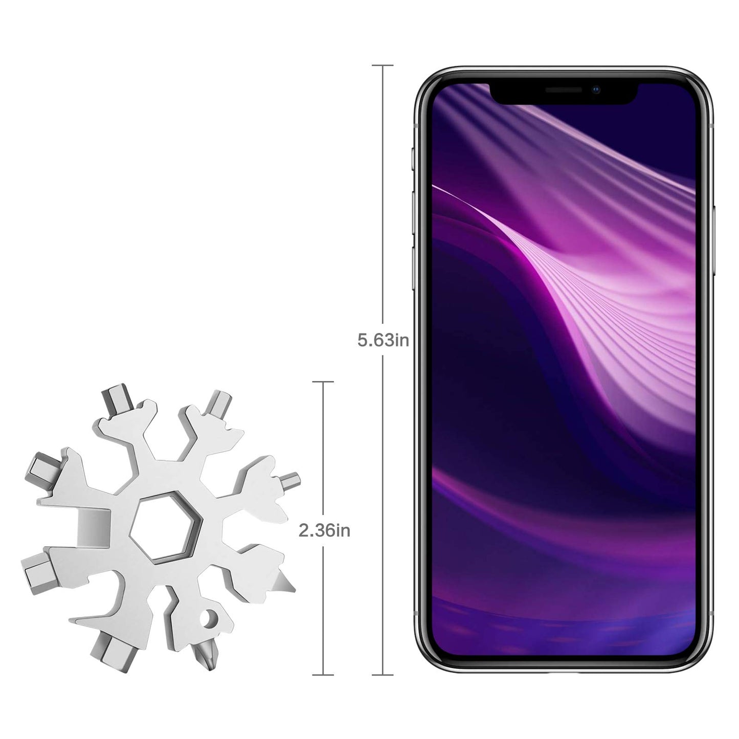 Stocking Stuffers for Men Dad – 2 Pack 18-in-1 Snowflake Multi Tool, Portable Keychain Wrench, Screwdriver & Bottle Opener for Camping & Outdoors