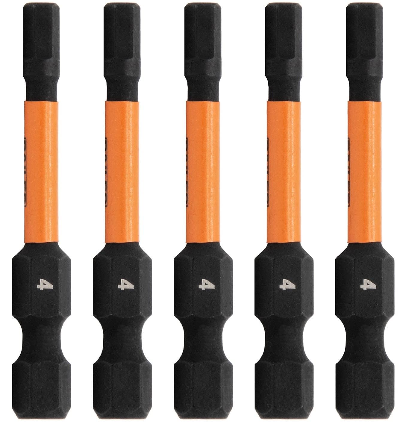 Hex 4mm Impact Driver Bit - Railer Allen Wrench Drill Hex Bits. 1/4 Quick Release S2 Steel 2 inch 4mm Hex Bits. (5 Pack)