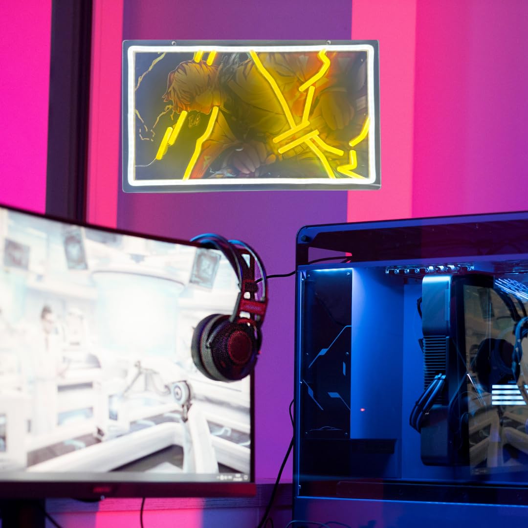 Zenin Decor | LED Slayer Of Demons Wall Art - Zenetsu - Handmade - Decorations - Japanese Display Backgrounds - Peripherals, Dorm Bedroom, Game Room