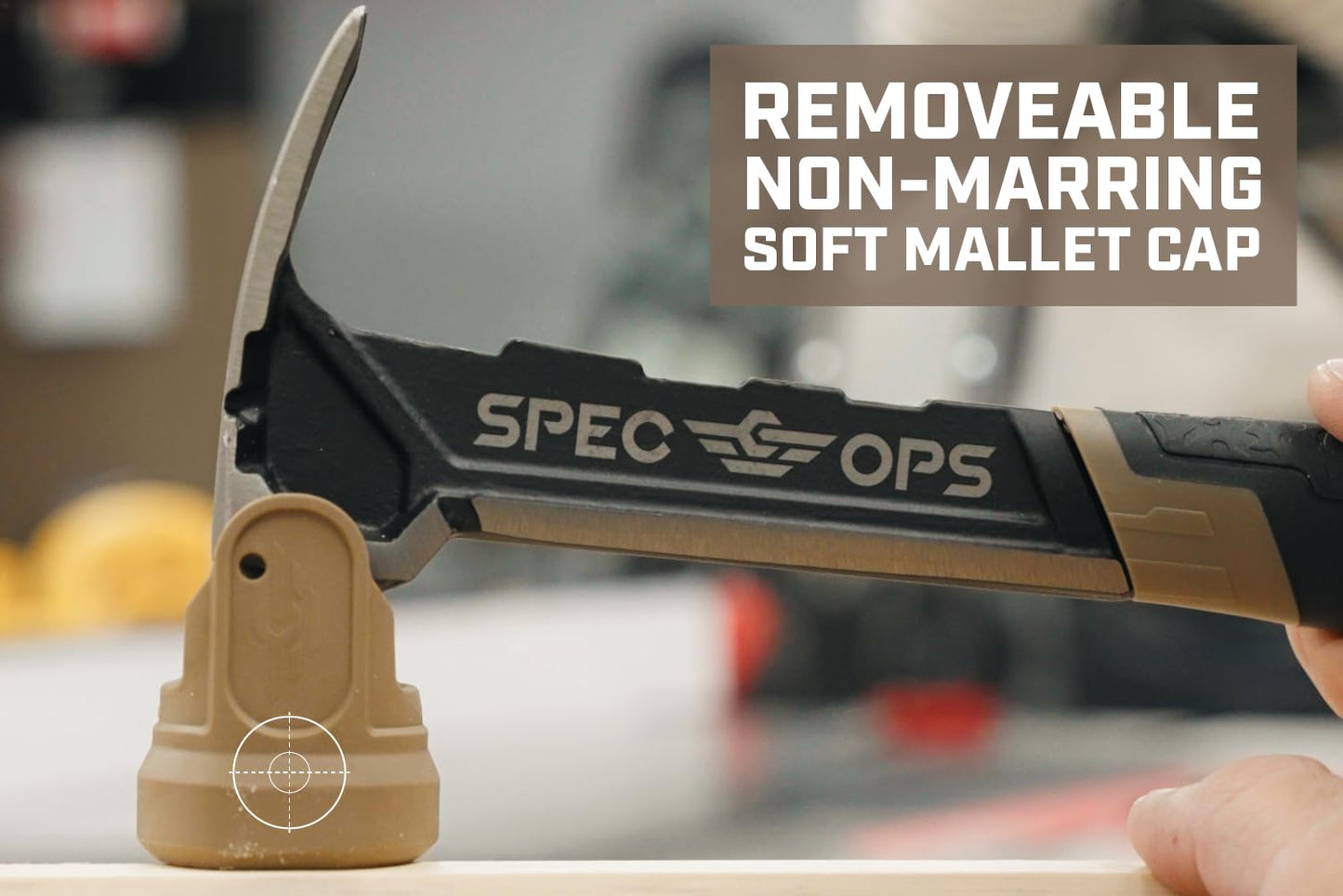 Spec Ops Tools Framing Hammer, 28 oz, Rip Claw, Milled Face, Soft Mallet Cap, Shock-Absorbing Grip, 3% Donated to Veterans