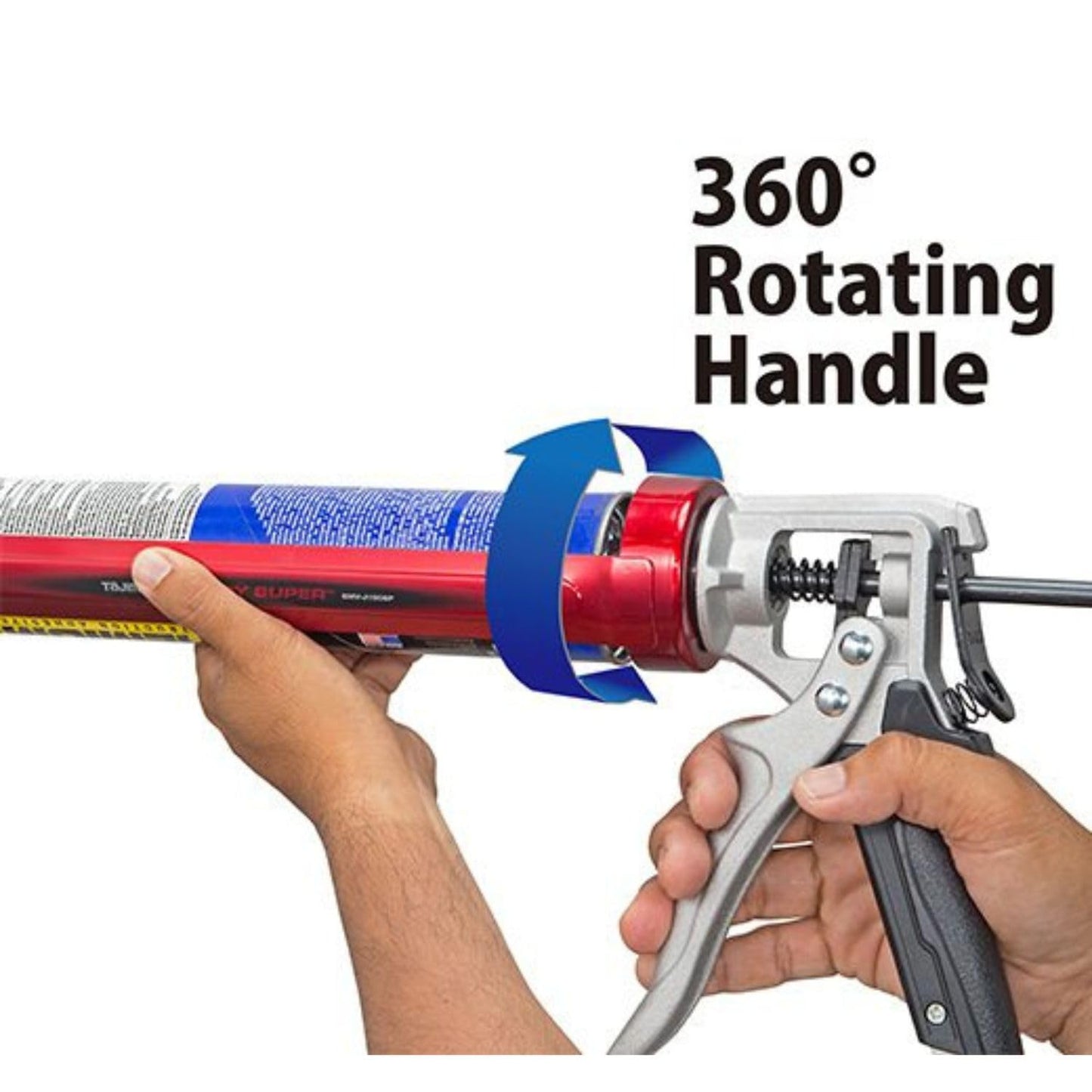 TAJIMA Caulk Gun - 1/10 Gallon (10 oz) Convoy Super Caulking Tool with Rotating Cradle & Auto Flow Stop - CNV-100SP