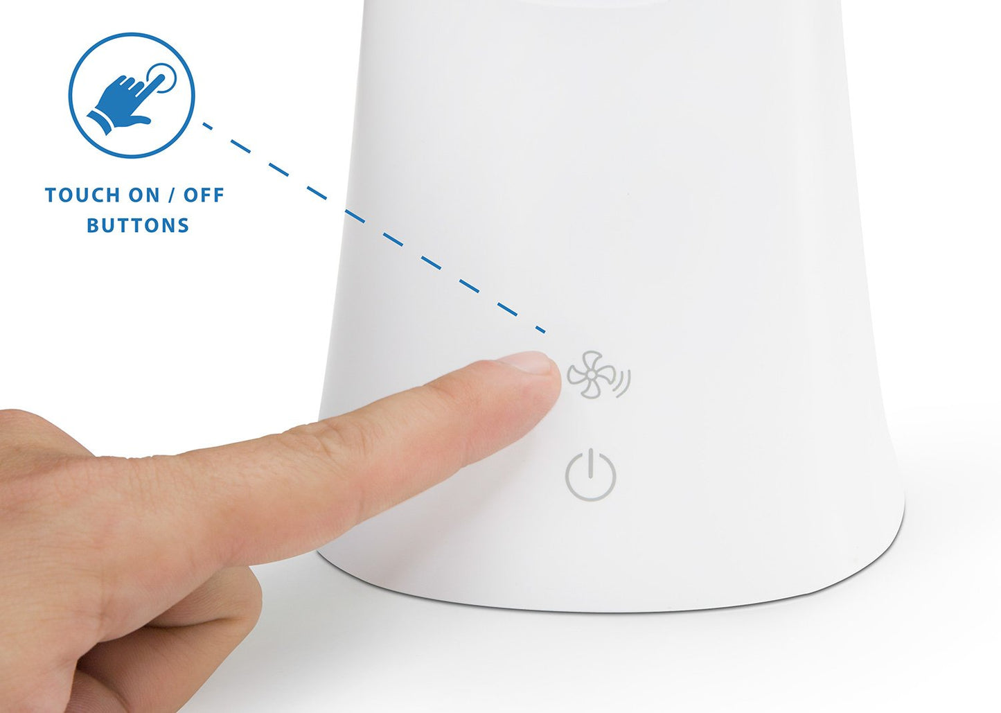 Turcom LED Desk Lamp with Fan, Cool Breeze Lamp with Bladeless Fan with Adjustable Neck, 3 Speeds and 5 Brightness Levels, White