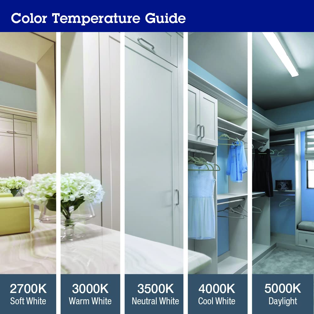 Lithonia Lighting 4 Foot LED Light Fixture, Low-Profile LED Wraparound Flush Mount Ceiling Light, 4000K Cool White, 120V, 48-Inch (FMLWL 48 840)