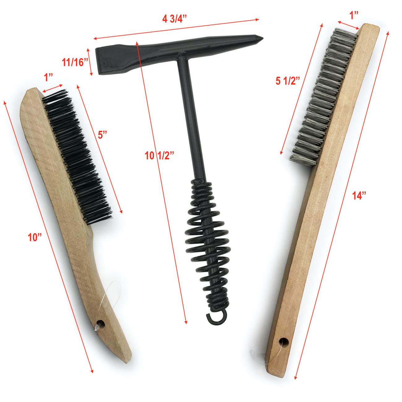 Welding Chipping Hammer + Stainless Steel / Carbon Steel Wire Scratch Brushes