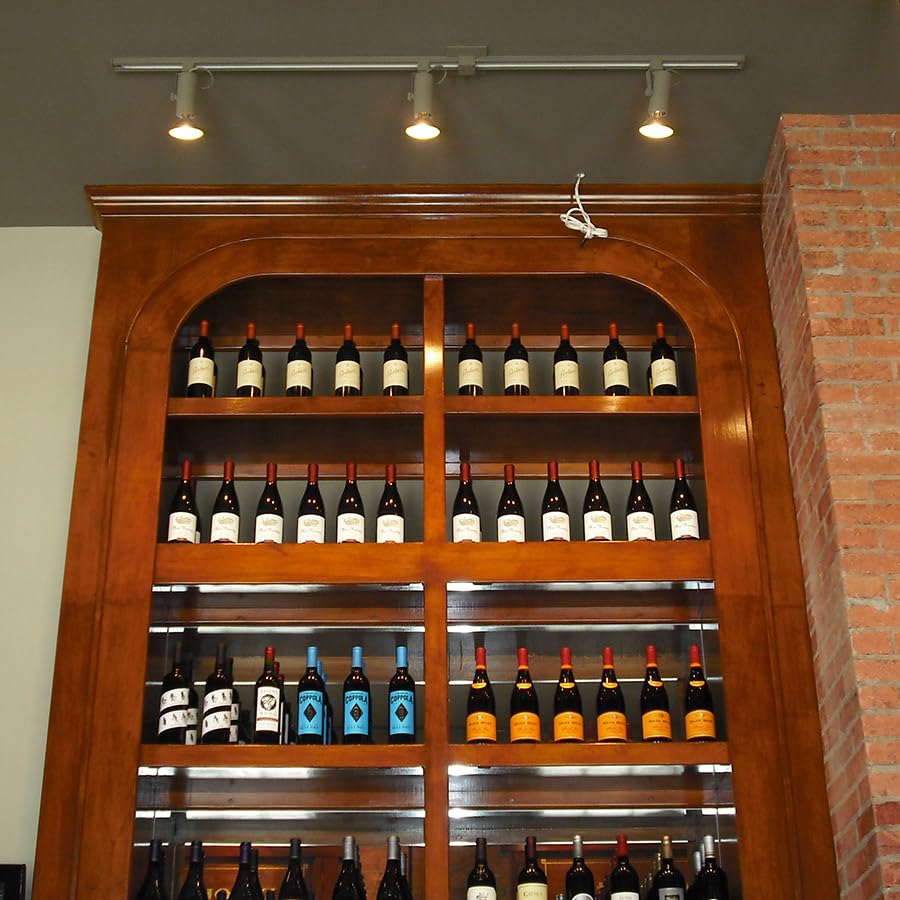 WAC Lighting H Track 8FT Single Circuit Field Cuttable 120V Track for H Style 3-Wire Track Fixtures with 2 Endcaps in Black