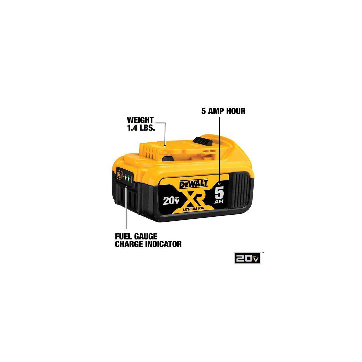 DEWALT 20V MAX 5 Ah Lithium-Ion Battery and Charger Starter Kit (DCB205C)