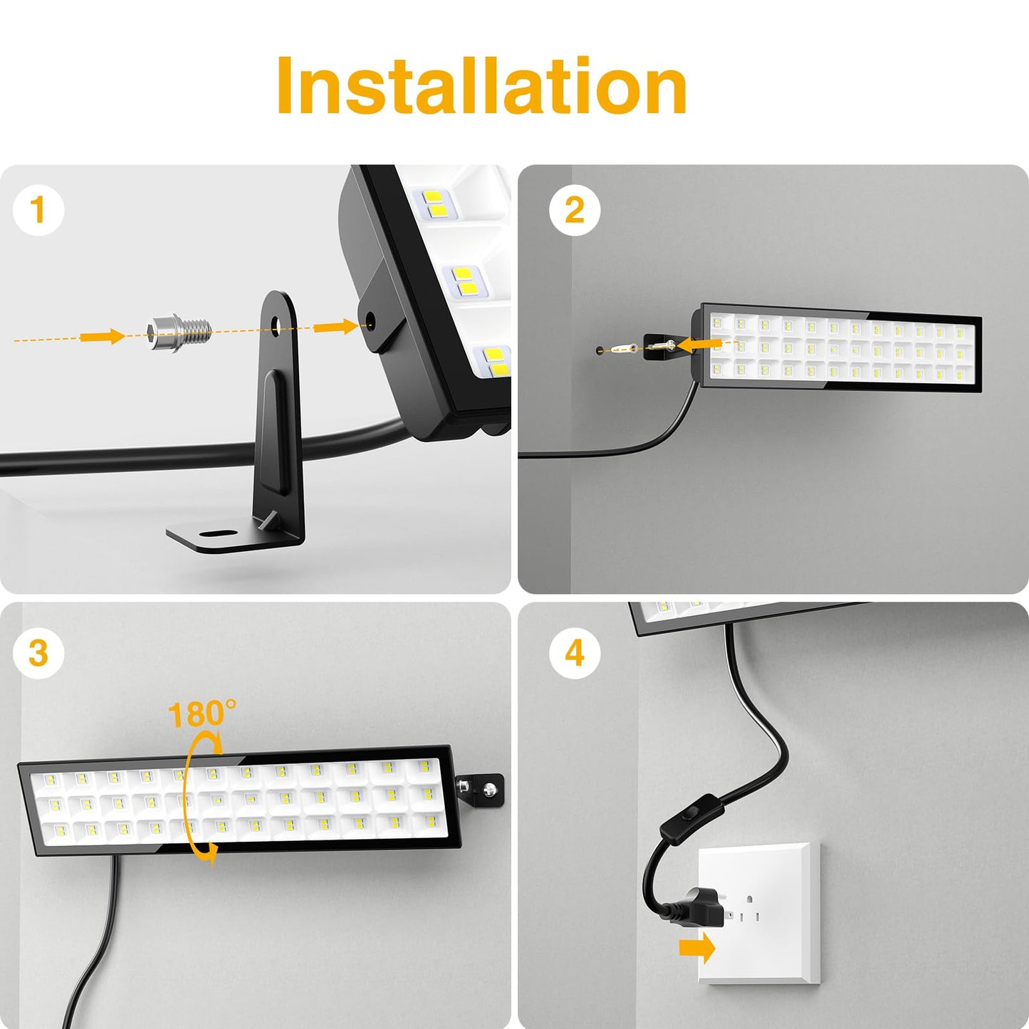 Onforu 100W LED Shop Lights 2-Pack, 14000lm Ultra Bright Daylight Work Lights, IP66 Waterproof Garage, Warehouse & Workshop Lighting