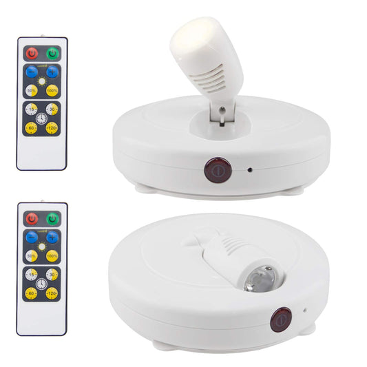 HONWELL 2-Pack Wireless LED Puck Lights with 2 Remotes – Rotatable Indoor Accent, Closet & Artwork Lighting for Paintings