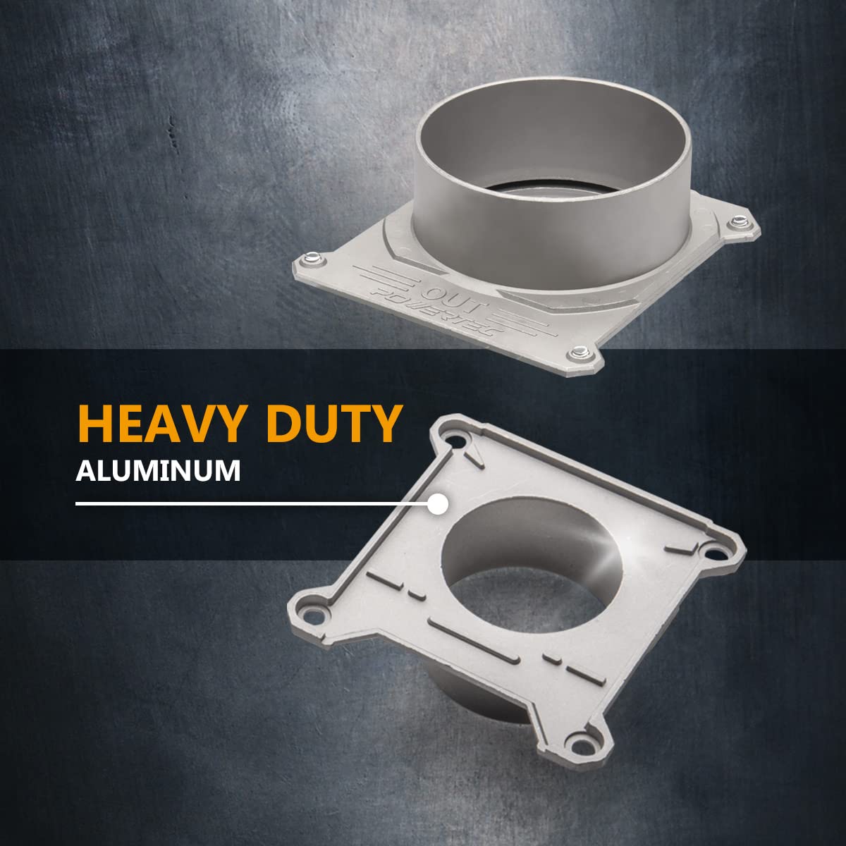 POWERTEC 70326-P2 Blast Gate 4 Inch, w/Anti Clog and Air Leak Seal for Dust Collection, 2 PK