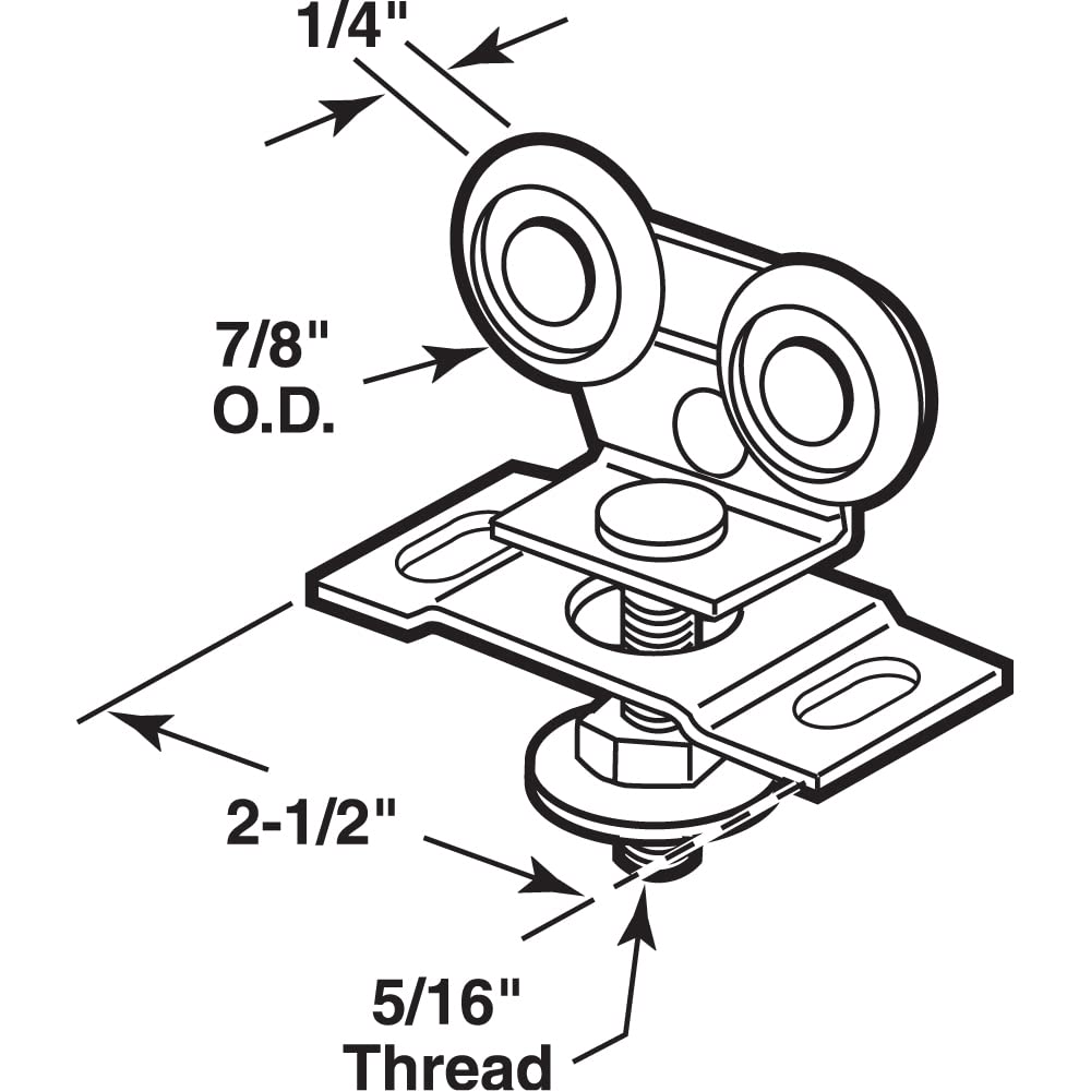 Prime-Line N 6725 Pocket Door Top Roller Assembly with 7/8 in. Nylon Roller (Single Pack)