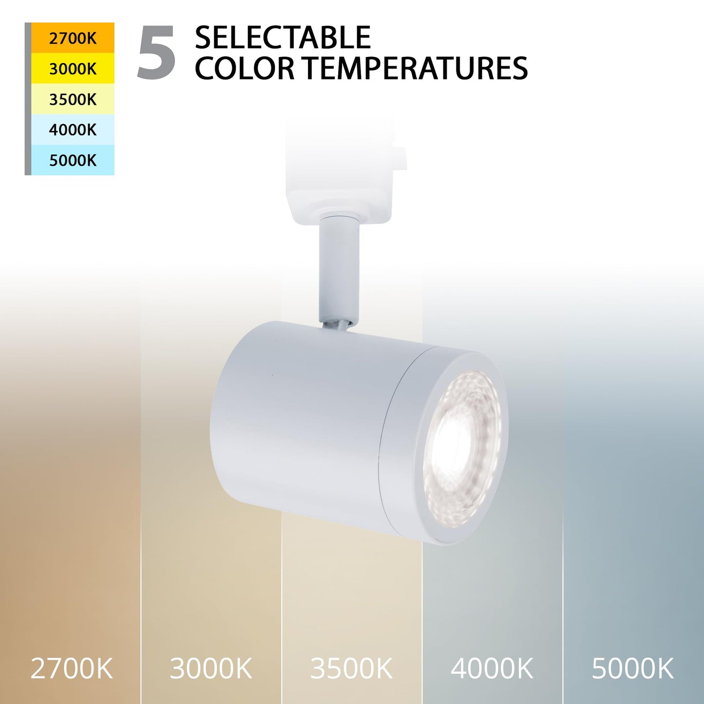 **WAC Lighting Charge 8010 LED 3-Light Track Kit, 27W, 4ft Track, Floating Canopy Feed, 5-CCT Selectable, Dimmable, White**