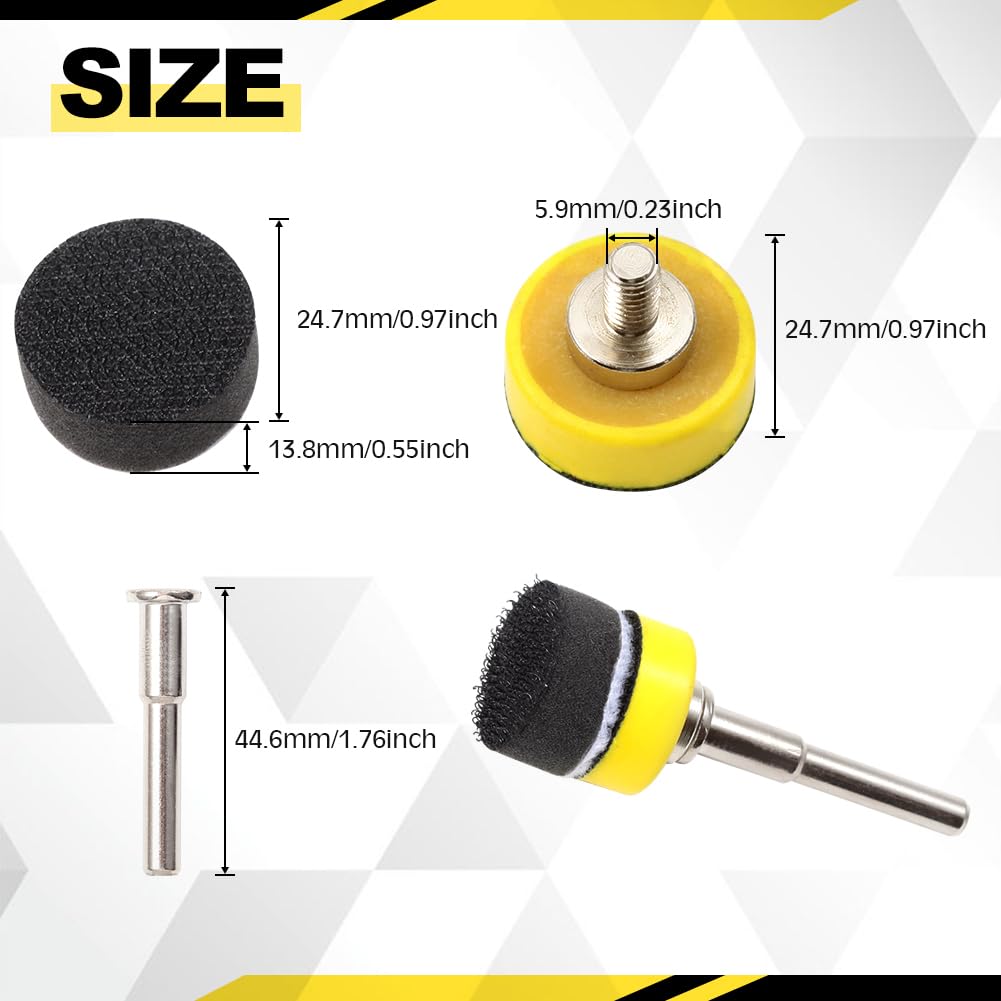 SPEEDWOX 5 Packs 1 Inches Hook and Loop Sanding Discs Pad Kit with Inch Shank Drill Attachment Backing Pads and Soft Foam Layer Buffering Pad