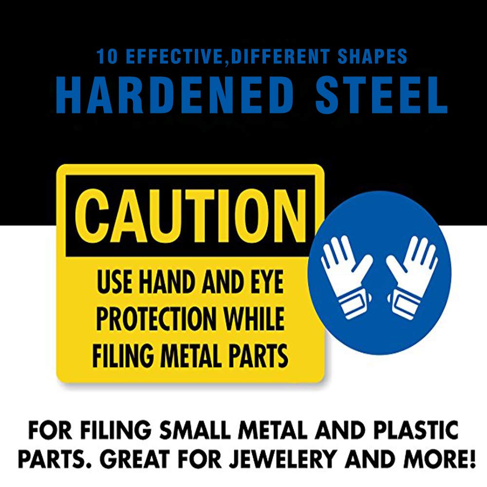 Kalim MINI Diamond Needle File Set (10pcs 150 Grit Precision Diamond File)