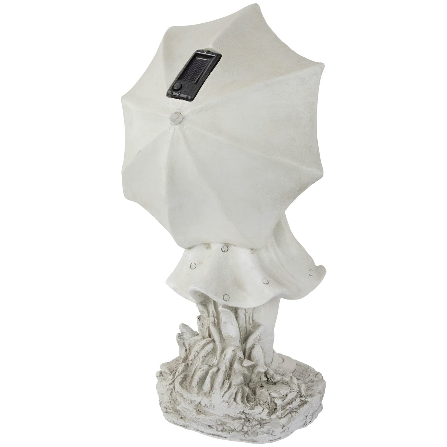 Northlight 18" Solar LED Lighted Girl with Umbrella Outdoor Garden Statue