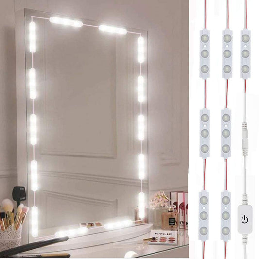 LED Hollywood Vanity Mirror Lights, 10ft Dimmable Touch-Control Strip, Ultra Bright White for Makeup Table & Bathroom Mirror