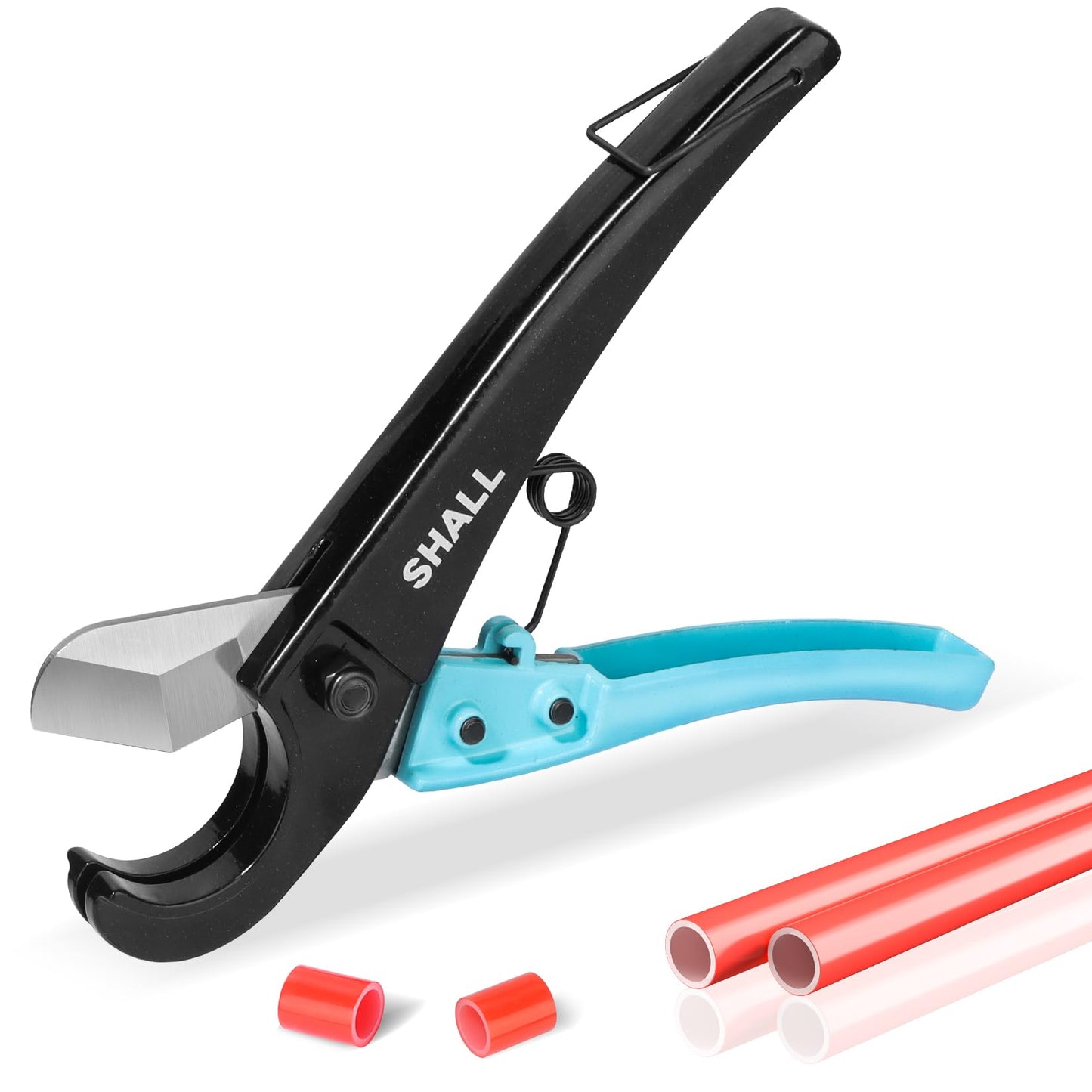 SHALL PEX Pipe Cutter, Fast Aluminum Alloy Tubing Cutter for PEX, PVC, CPVC, PP-R, PE & Hoses, Stainless Steel Blade for Clean Cuts