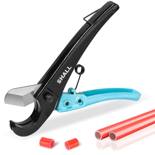 SHALL PEX Pipe Cutter, Fast Aluminum Alloy Tubing Cutter for PEX, PVC, CPVC, PP-R, PE & Hoses, Stainless Steel Blade for Clean Cuts