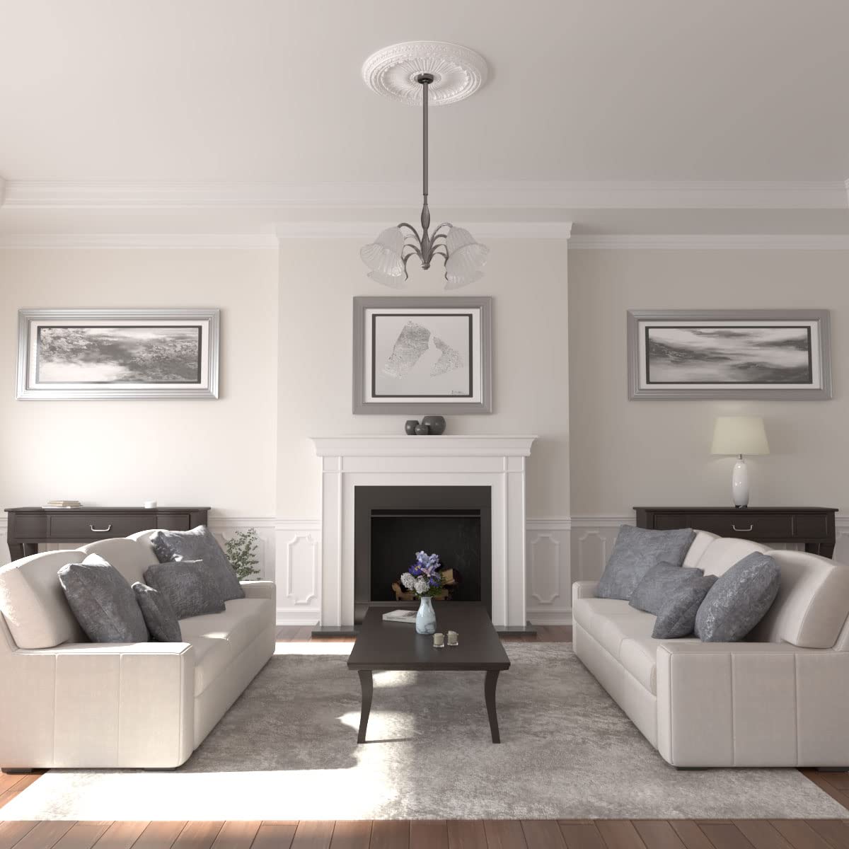 35 1/8"OD x 4 7/8"ID x 2 1/2"P Viceroy Ceiling Medallion (Fits Canopies up to 4 7/8")