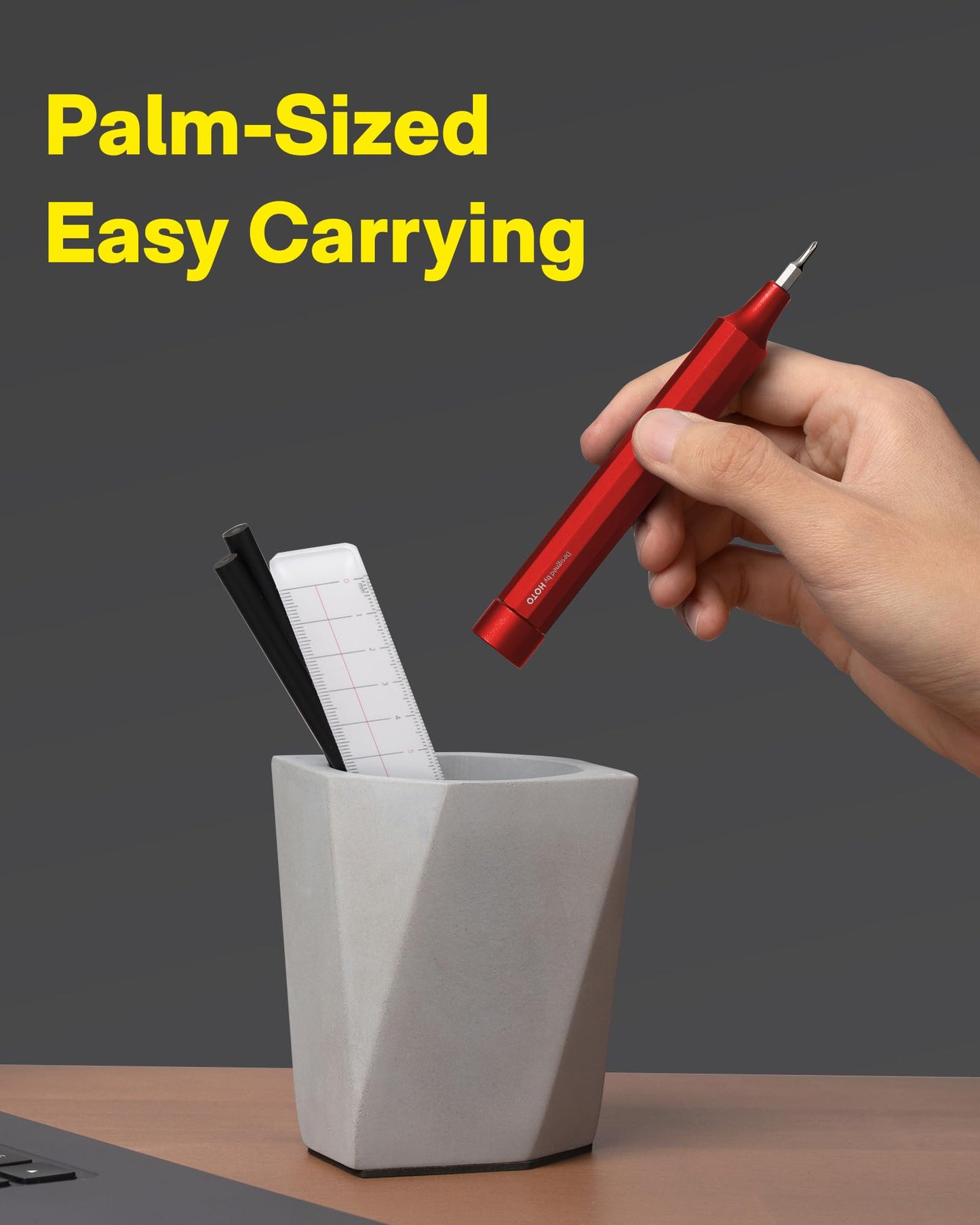 HOTO 24-in-1 Magnetic Precision Screwdriver Set, Mini EDC Pen for Electronics, Watches, Phones, Laptops, Cameras – Cinnabar Red