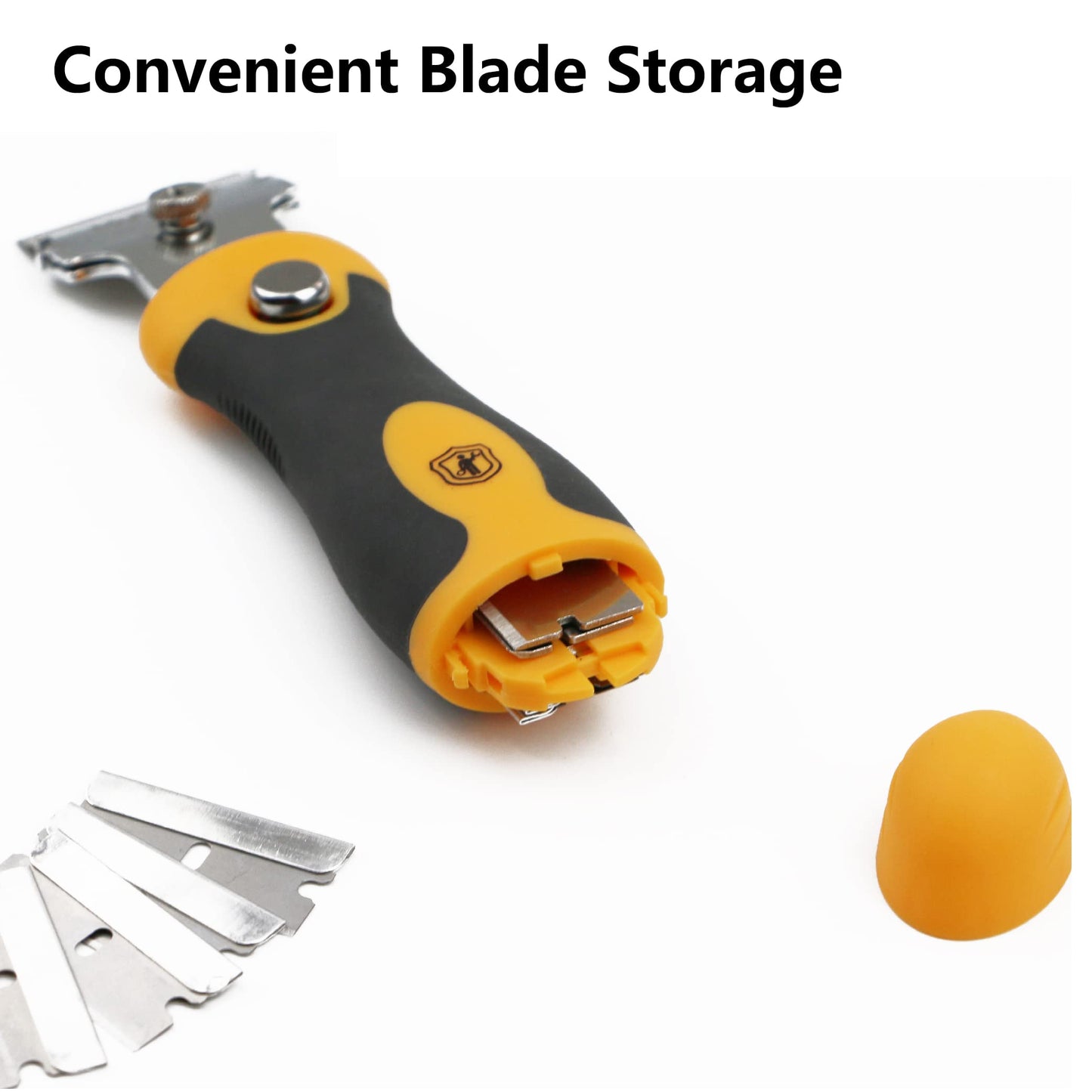 MulWark 2-Handle Razor Scraper Set with 12 Extra Blades, Extendable Heavy-Duty Tool for Paint, Glass, Windows & Oven Cleaning