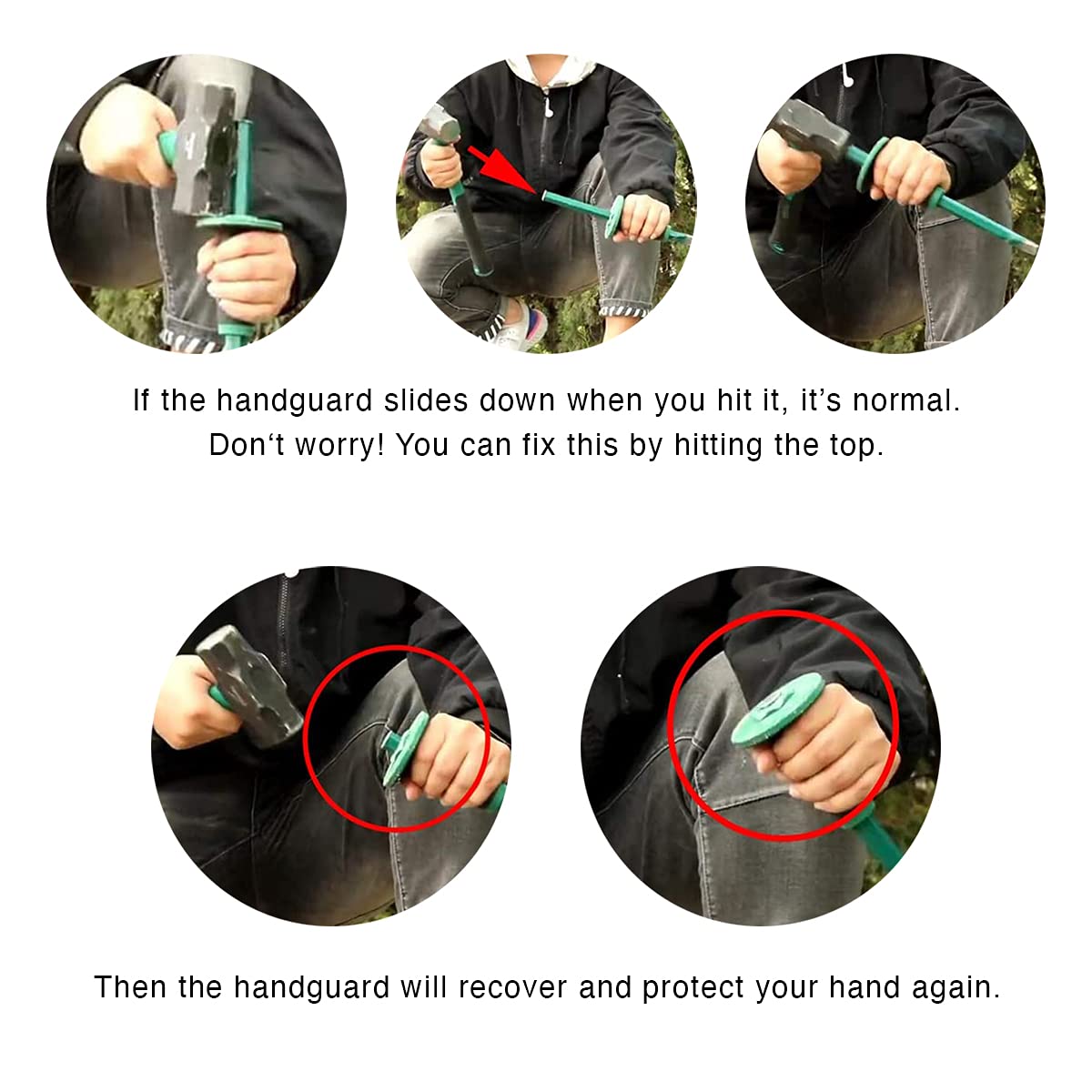 Genubi 12" Masonry Chisel with Hand Guard – Heavy Duty Flat End Concrete, Stone & Mortar Chisel for Demolishing, Carving & Splitting