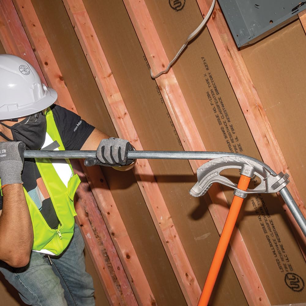 Klein Tools 51606 Aluminum Conduit Bender Full Assembly, 1/2-Inch EMT, Wide Food Pedal, Benchmark Symbols and Angle Setter