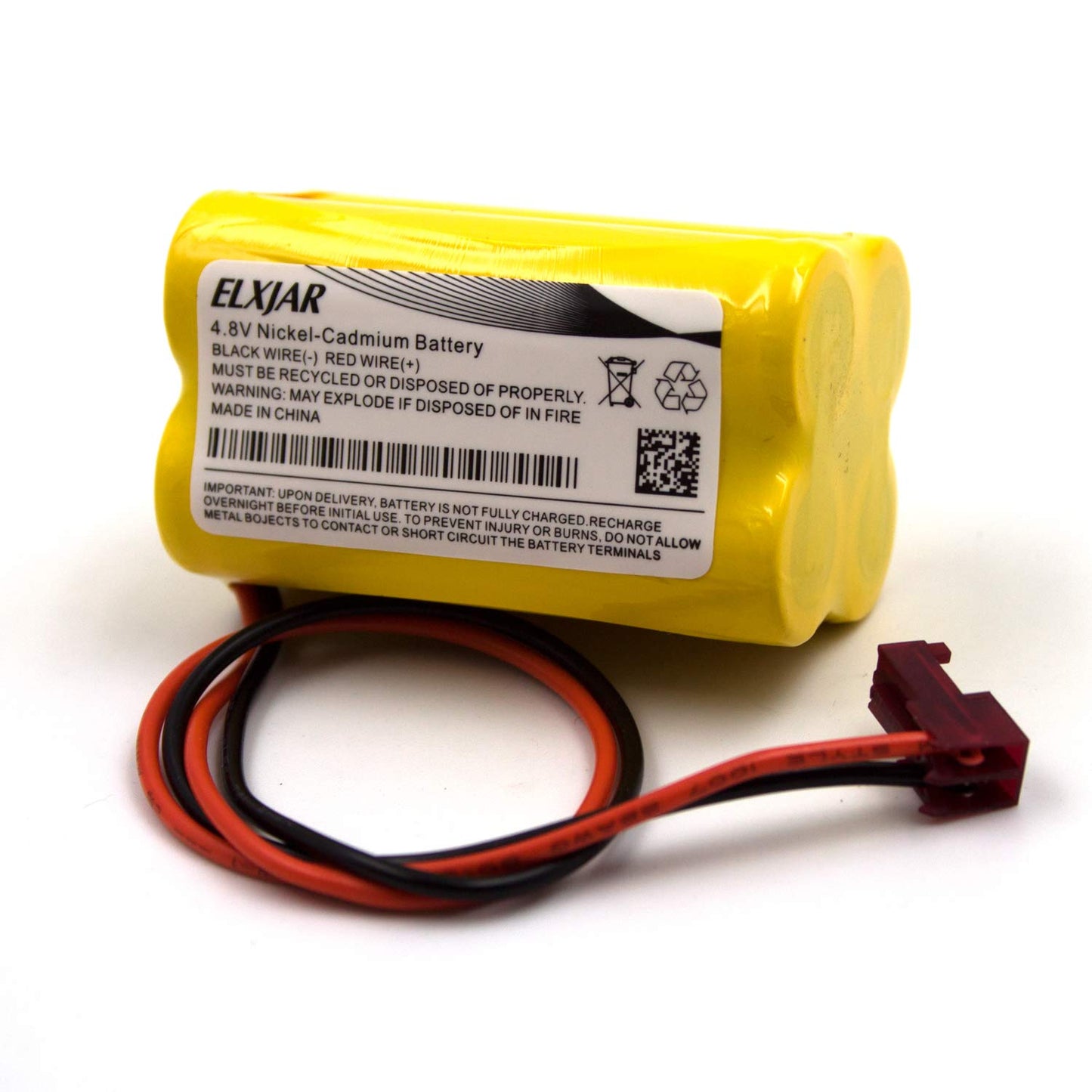 elxjar 2-Pack 4.8V 800mAh Ni-CD Battery Pack Replacement for Sure-Lites, Max Power, Dantona, OSI Emergency Exit Lights