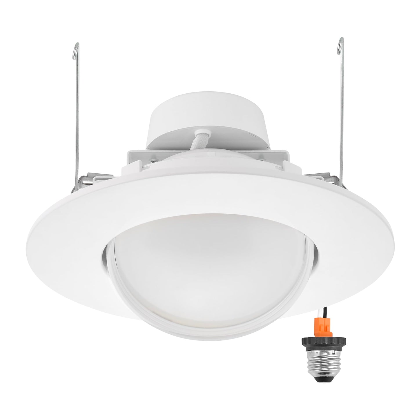 **Maxxima 5” & 6” Rotatable LED Gimbal Retrofit Downlight, 1100 Lumens, 11W, 5 CCT Selectable, Dimmable, White Trim**