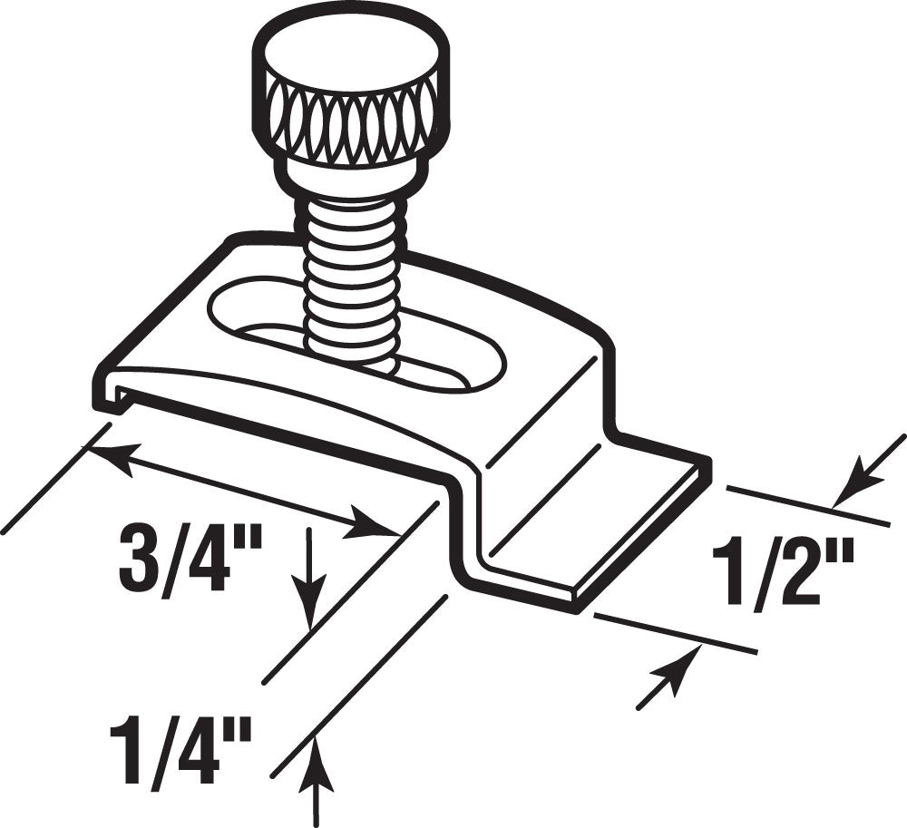 Prime-Line T 8724 Storm Door Panel Clip with Screws, 1/4 In., Aluminum (8 Pack)