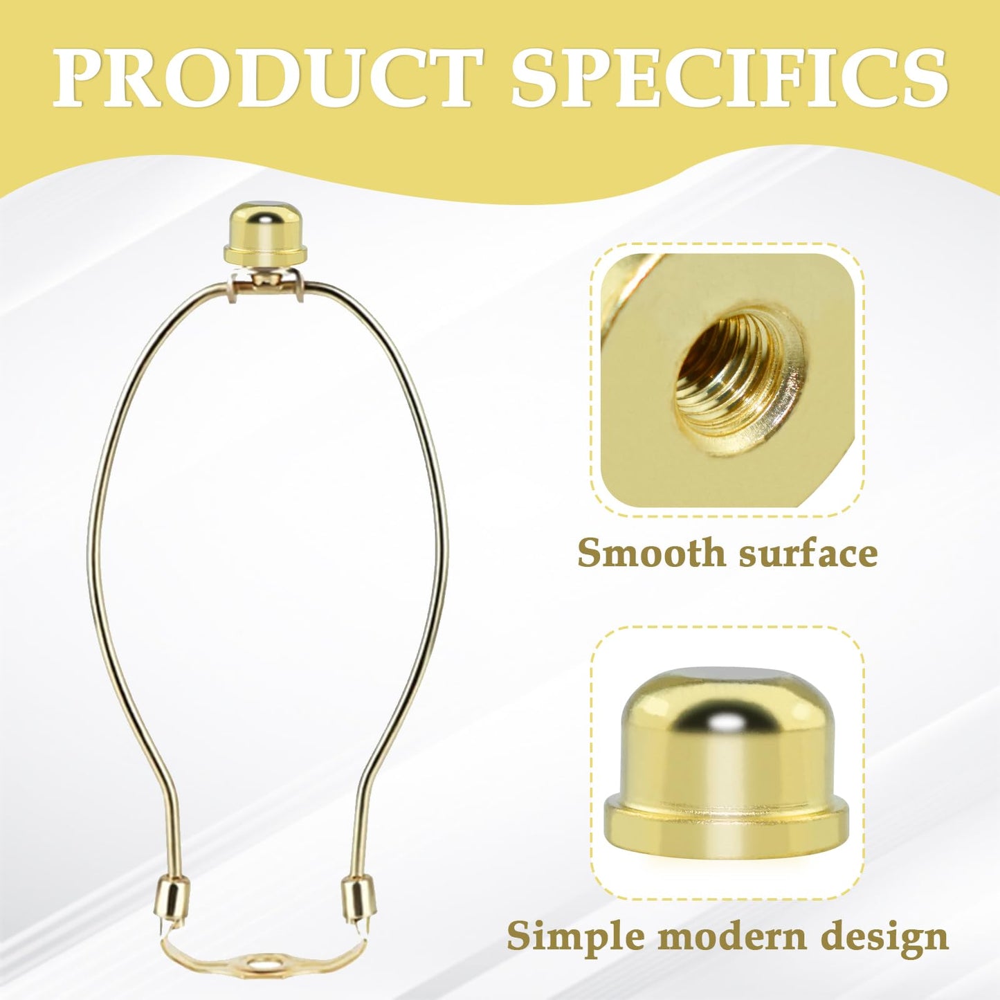 MARRTEUM 1/2 Inch Tall Lamp Finial Tapped 1/4-27 Knob Lamp Accessories for Lamp Shade Holder Harp Tops, Gold, 2PCS