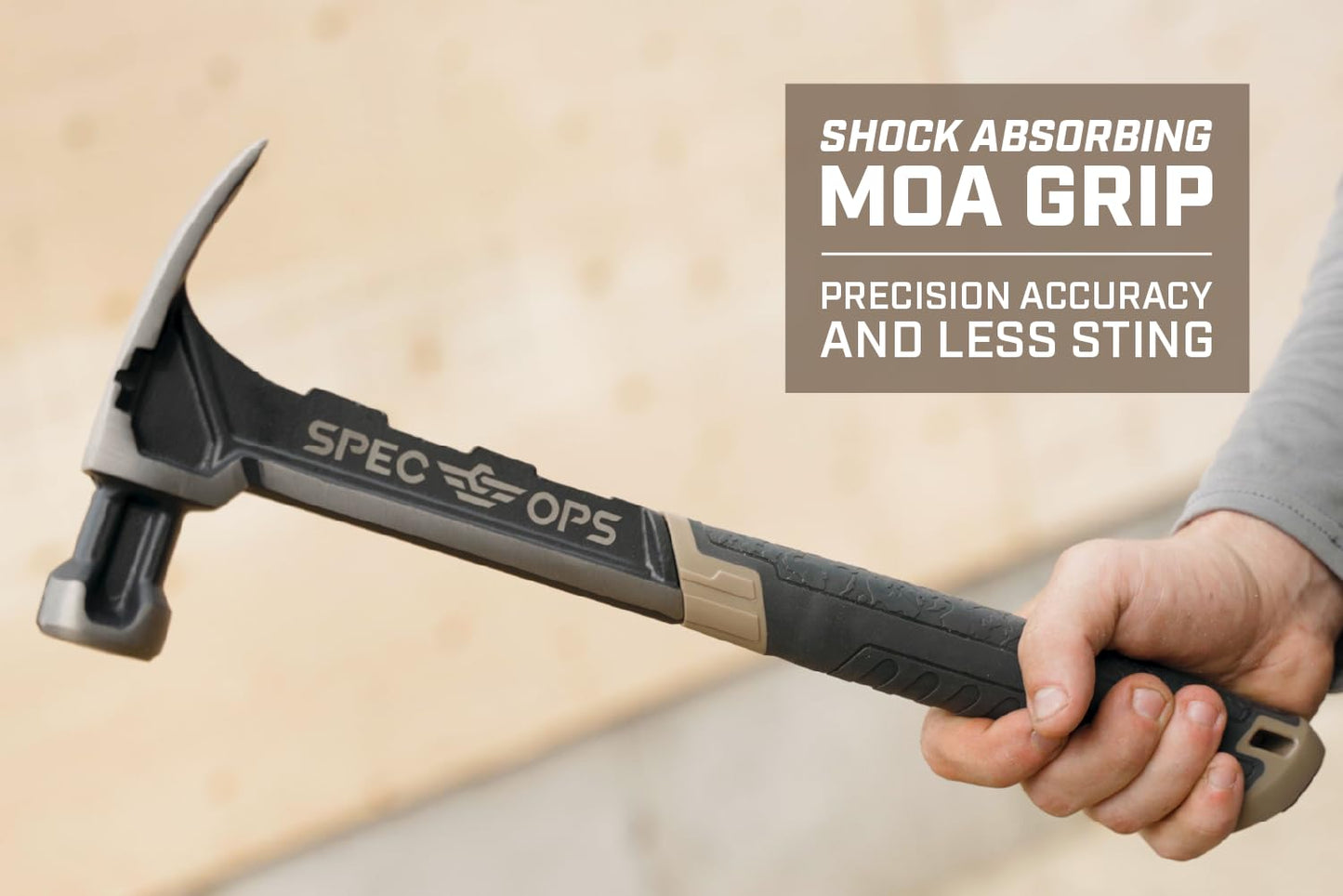 Spec Ops Tools Framing Hammer, 28 oz, Rip Claw, Milled Face, Soft Mallet Cap, Shock-Absorbing Grip, 3% Donated to Veterans