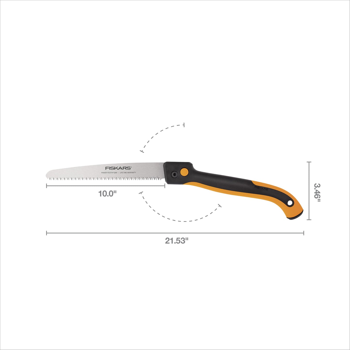 Fiskars 10" Folding Hand Saw with Dual Lock Blade, Soft Grip, Power Tooth Triple-Ground Teeth for Overhand & Under Cuts