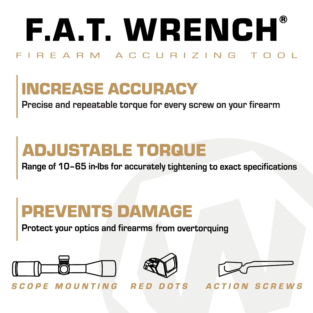 Wheeler Manual Firearms Accurizing Torque Wrench with Inch/Pounds Measurement, Bits and Storage Case for Scope Mounting, Gunsmithing and Maintenance