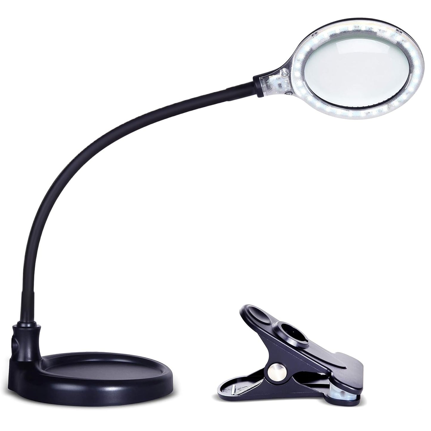 Brightech LightView Pro Flex 2-in-1 Magnifying Desk Lamp, 2.25X LED Lighted Magnifier, Adjustable Gooseneck for Reading, Crafts & Close Work