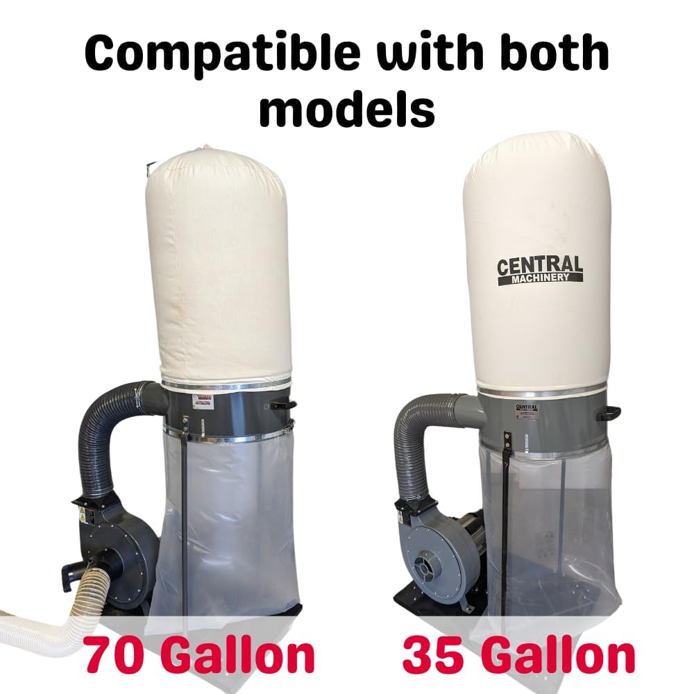 Harbor Freight Dust Collector Bags for Central Machinery 35 and 70 Gallon Dust Collector | Made in USA