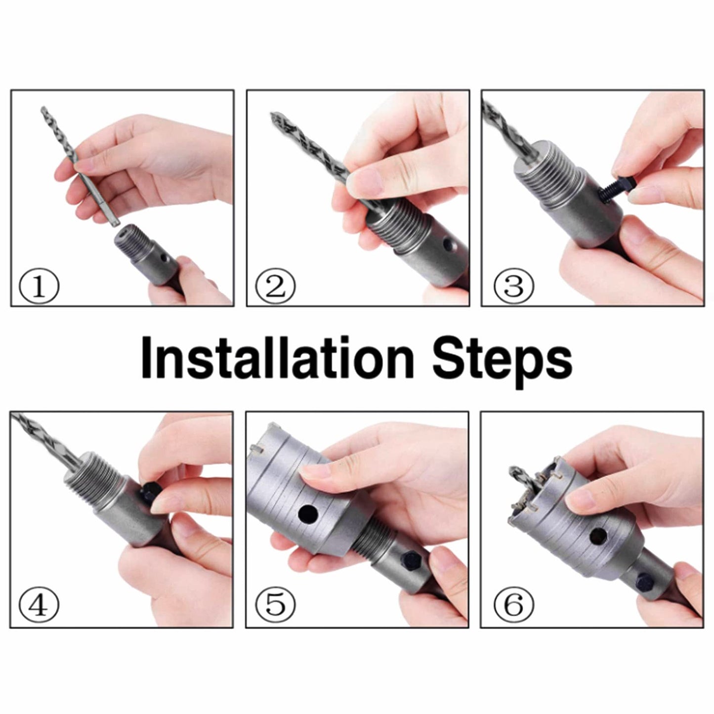 GUICGOC 300mm SDS Plus Shank Connecting Rod for Concrete Cement Hole Saw