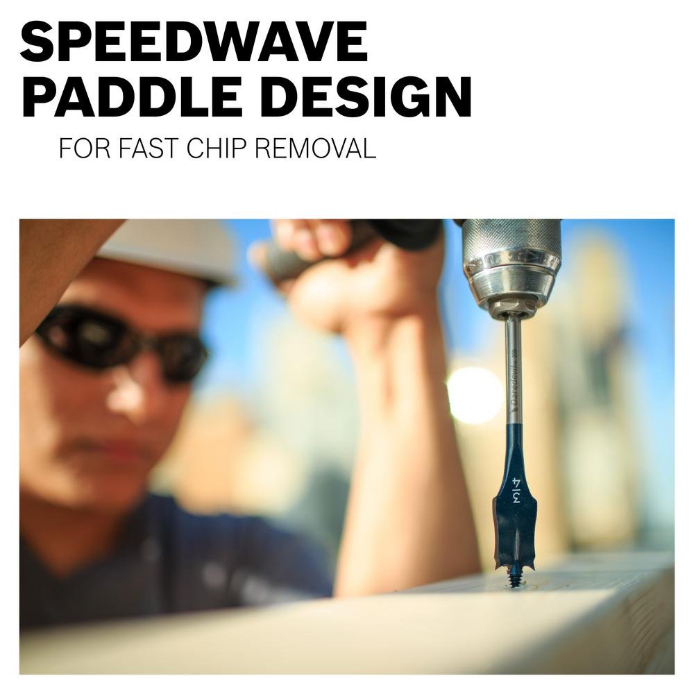 BOSCH DSB5010 Daredevil 10-Piece Standard Spade Bit Set w/Full Cone Threading and Spurred Tip, Blue