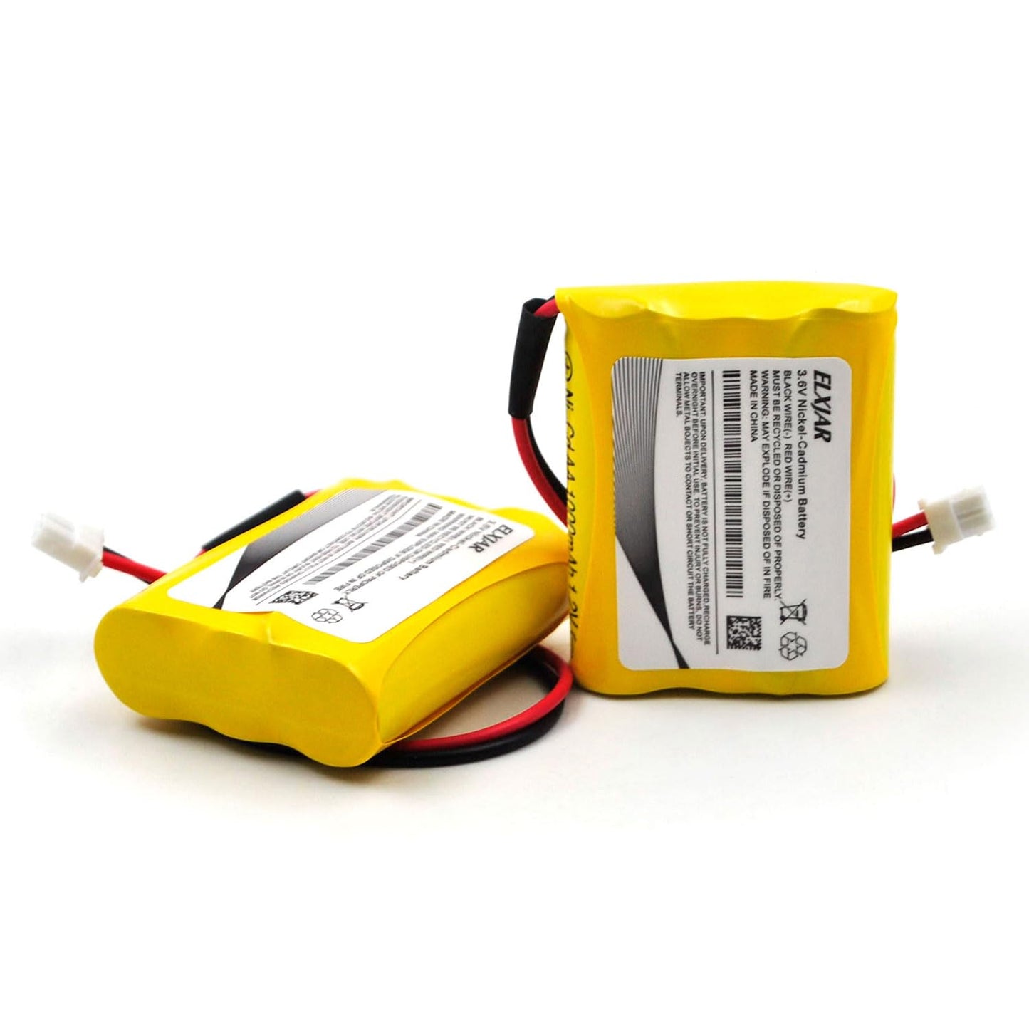 elxjar (2-Pack) 3.6V 1000mAh Ni-CD Battery Replacement for Saft B15CS03 Emergi-Lite C8 Exit Sign Emergency Light OSA022SC PR500EC
