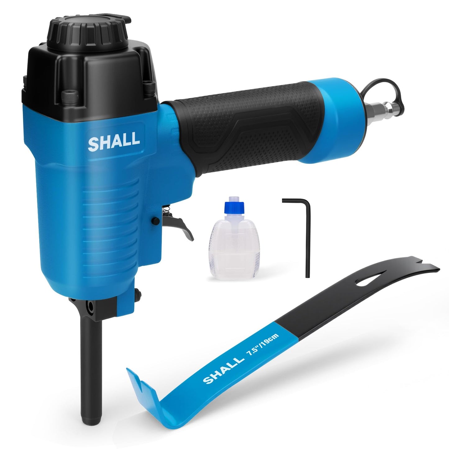 SHALL Pneumatic Nail Remover & 7.5" Pry Bar Set, Heavy-Duty Air Nailer, 9-16 Gauge Nail Puller, 60-100 PSI, 1/4" NPT Air Inlet