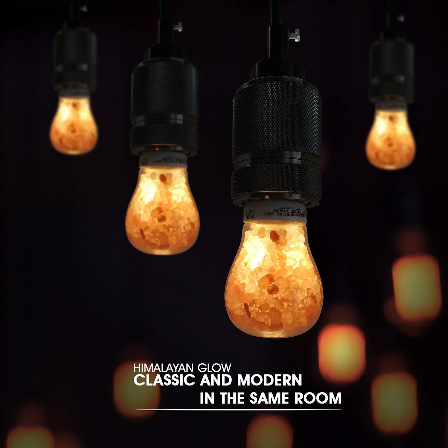 Himalayan Glow Salt Lamp LED Light Bulbs 60-Watt Equivalent, Warm Amber Glow, Dimmable E26 Edison light bulb for Decor, Homes, Offices, Kitchen, 6 Pcs