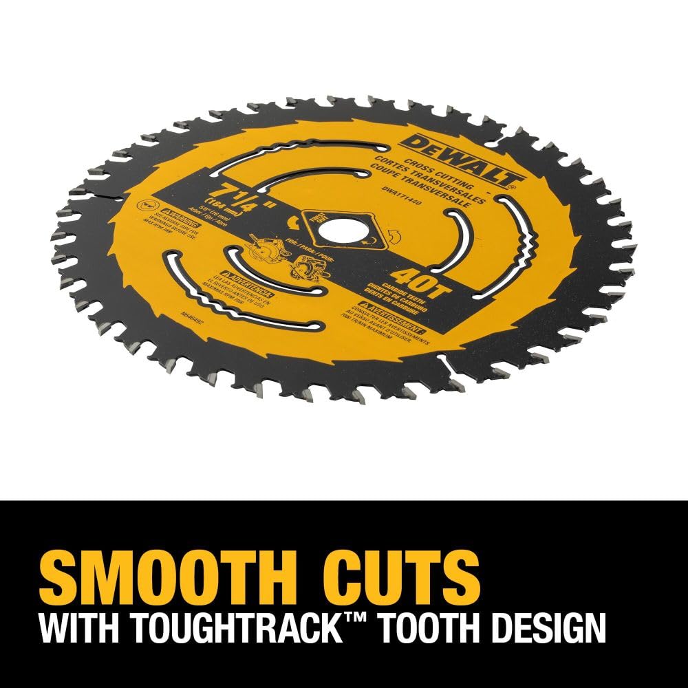 DEWALT Circular Saw Blade, 7 1/4 Inch, 40 Tooth, Wood Cutting (DWA171440)