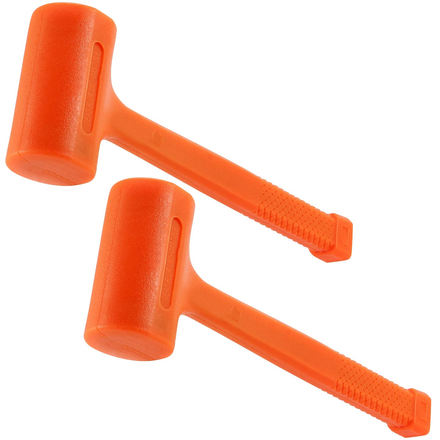 MUKLEI 2 Piece 4 Lb 14" x 5.3" Dead Blow Hammer Orange, Durable Rebound Resistant Dead Blow Hammer with Non-Slip Grip, Non-Marring Dead Blow Mallet