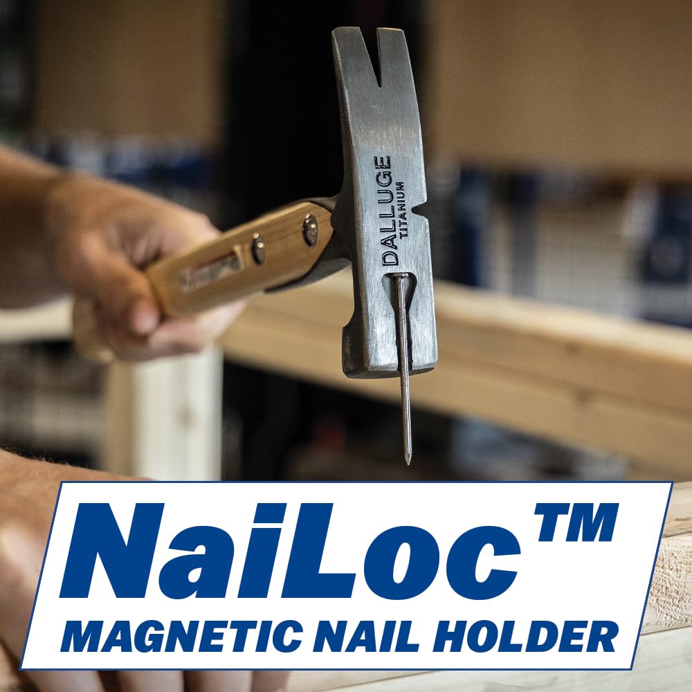 VAUGHAN DALLUGE 16 oz Titanium Hammer, Magnetic Nail Holder, Milled Face, VN07180