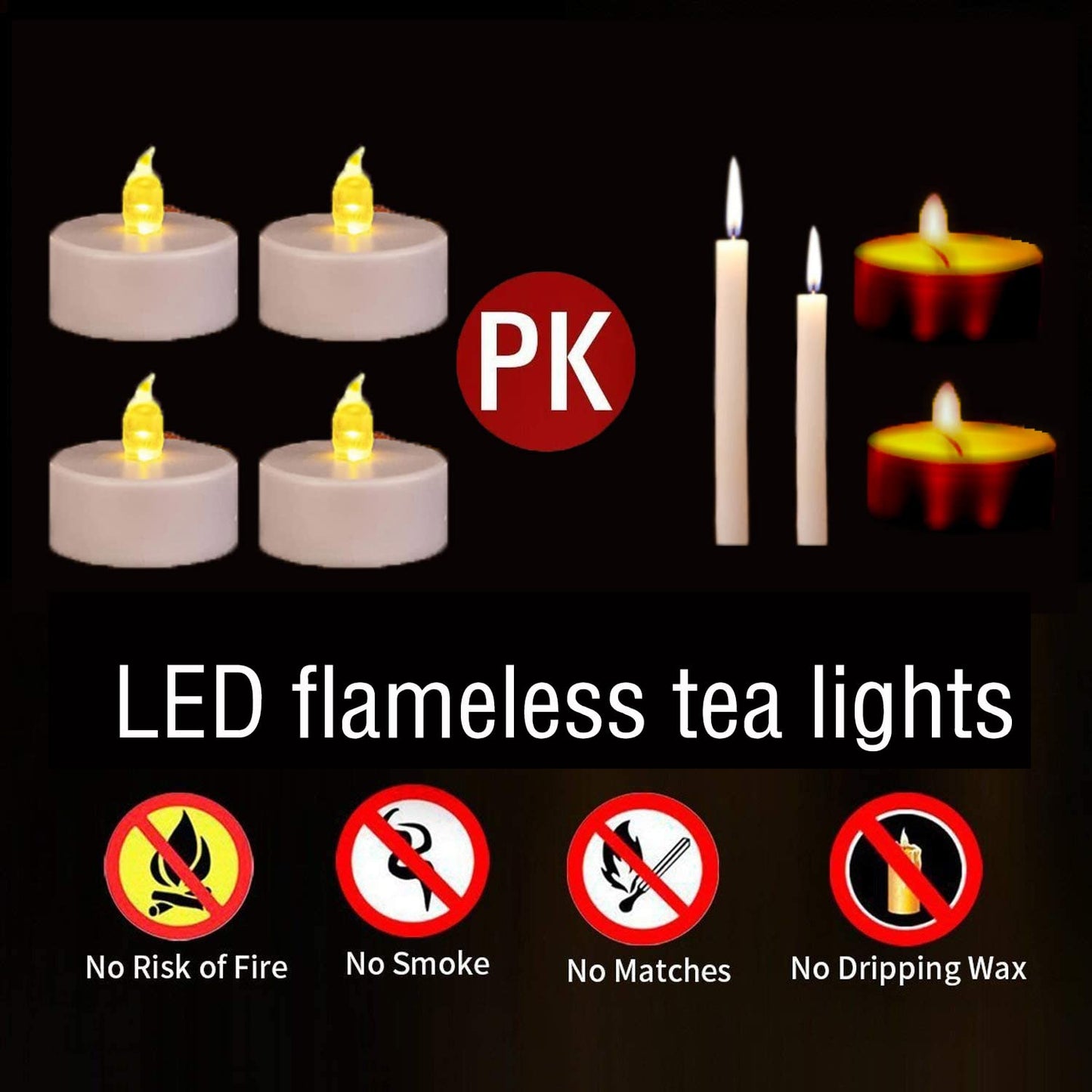 Nancia 100-Pack Flameless LED Tea Light Candles, Realistic Flicker, 200H Long-Lasting, Battery Operated, Warm Yellow for Home, Party & Wedding