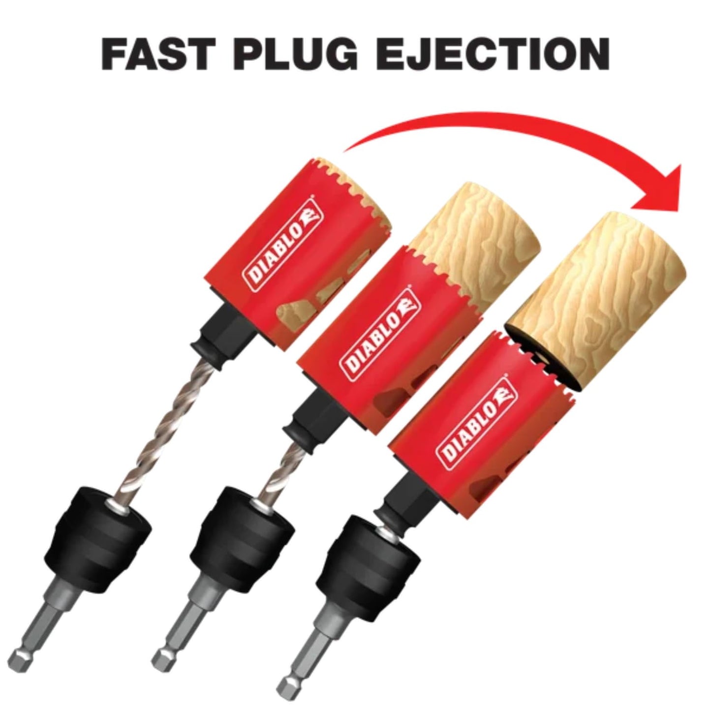 Diablo Bi-Metal Hole Saw with Variable Tooth Design for Faster Cuts - Fits with Snap-Lock Plus Mandrel System - 3" Diameter, 2-3/8" Length - DHS3000