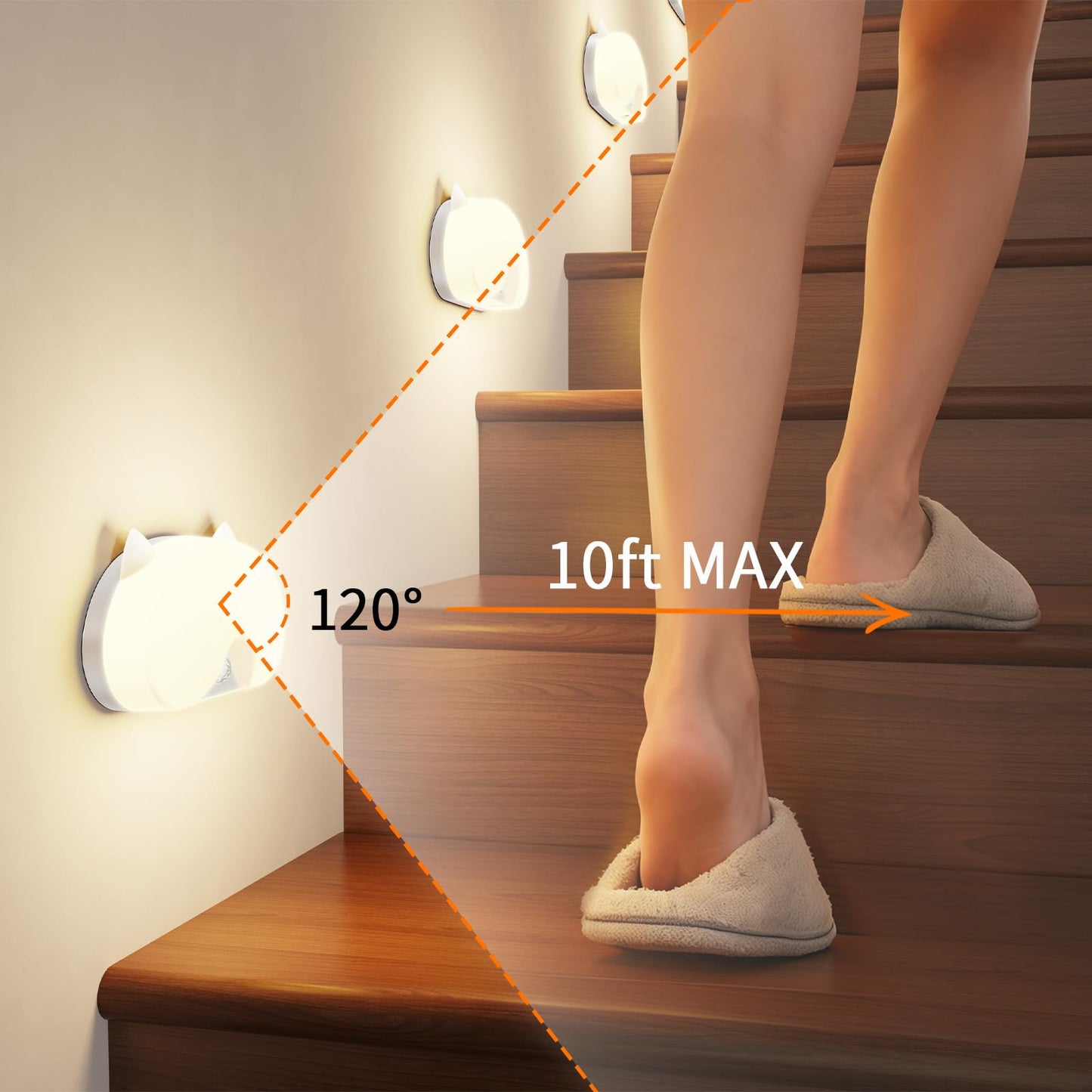 Blissfuhue 3-Pack Motion Sensor Stair Lights – Rechargeable, Magnetic, Wireless LED Step Lights for Hallway, Bedroom, Kitchen